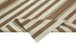 Duri Modern Kahverengi Pamuk Üstü Yün El Dokuma Kilim-240x307 - Görsel 6