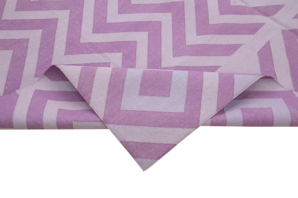 Duri Modern Mor Pamuk Üstü Yün El Dokuma Kilim-240x296 - Görsel 6