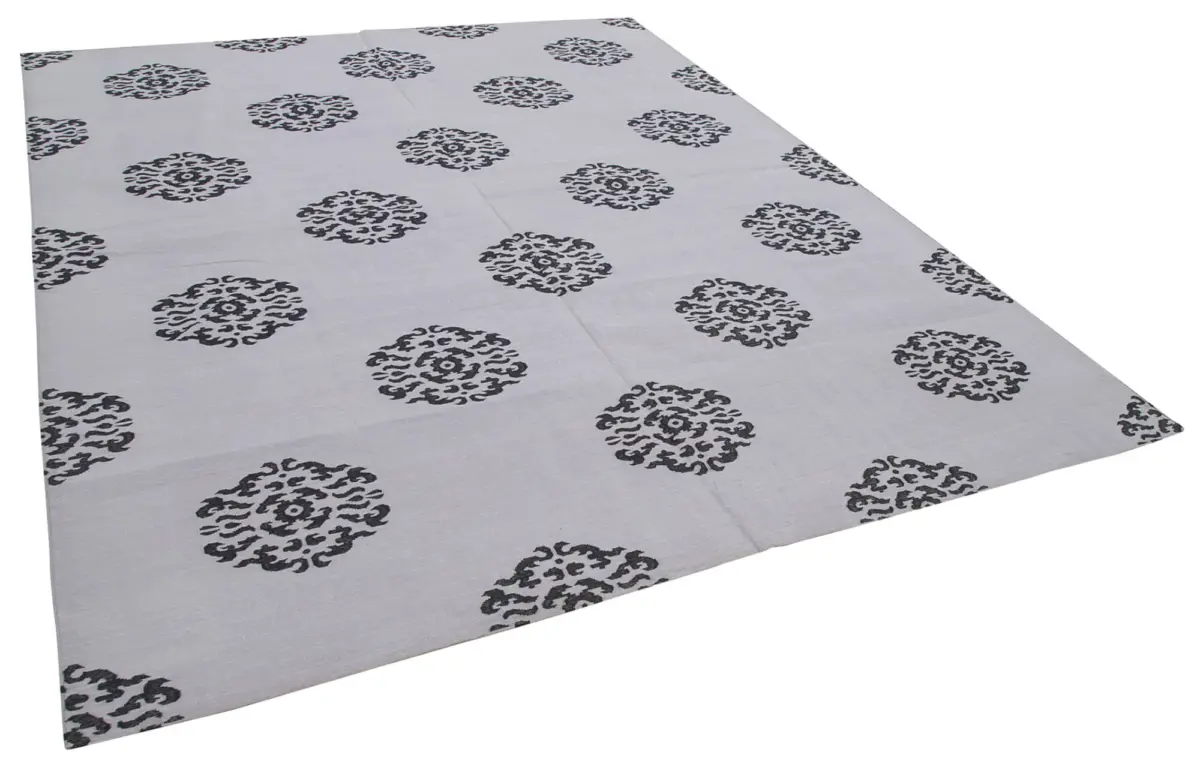 Duri Modern Mor Pamuk Üstü Yün El Dokuma Kilim-238x300 - Görsel 2