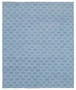 Duri Modern Mavi Pamuk Üstü Yün El Dokuma Kilim-250x306