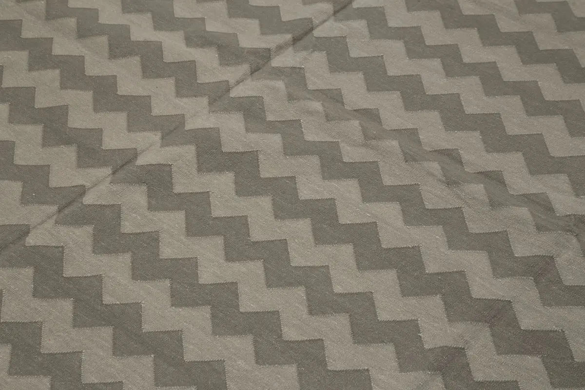 Duri Modern Kahverengi Pamuk Üstü Yün El Dokuma Kilim-242x301 - Görsel 5