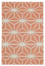 Duri Modern Turuncu Pamuk Üstü Yün El Dokuma Kilim-110x166