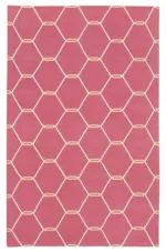 Duri Modern Pembe Pamuk Üstü Yün El Dokuma Kilim-108x172