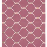 Duri Modern Fuşya Pamuk Üstü Yün El Dokuma Kilim-107x165