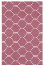 Duri Modern Fuşya Pamuk Üstü Yün El Dokuma Kilim-107x165