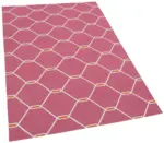 Duri Modern Fuşya Pamuk Üstü Yün El Dokuma Kilim-107x165 - Görsel 2