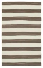 Duri Modern Kahverengi Pamuk Üstü Yün El Dokuma Kilim-104x170