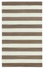 Duri Modern Kahverengi Pamuk Üstü Yün El Dokuma Kilim-108x170