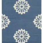 Duri Modern Mavi Pamuk Üstü Yün El Dokuma Kilim-110x166