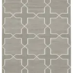 Duri Modern Beyaz Pamuk Üstü Yün El Dokuma Kilim-111x170
