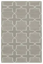 Duri Modern Beyaz Pamuk Üstü Yün El Dokuma Kilim-111x170