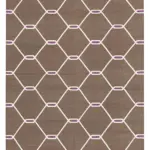 Duri Modern Kahverengi Pamuk Üstü Yün El Dokuma Kilim-103x166