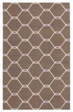 Duri Modern Kahverengi Pamuk Üstü Yün El Dokuma Kilim-103x166