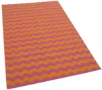 Duri Modern Turuncu Pamuk Üstü Yün El Dokuma Kilim-106x168 - Görsel 2