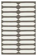 Duri Modern Kahverengi Pamuk Üstü Yün El Dokuma Kilim-108x167