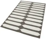 Duri Modern Kahverengi Pamuk Üstü Yün El Dokuma Kilim-108x167 - Görsel 3