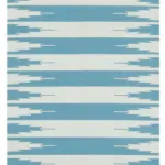 Duri Modern Turkuaz Pamuk Üstü Yün El Dokuma Kilim-105x166