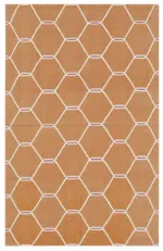 Duri Modern Turuncu Pamuk Üstü Yün El Dokuma Kilim-106x168