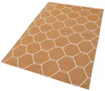 Duri Modern Turuncu Pamuk Üstü Yün El Dokuma Kilim-106x168 - Görsel 3