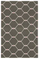 Duri Modern Kahverengi Pamuk Üstü Yün El Dokuma Kilim-110x168