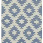Duri Modern Mavi Pamuk Üstü Yün El Dokuma Kilim-112x164