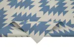 Duri Modern Mavi Pamuk Üstü Yün El Dokuma Kilim-112x164 - Görsel 6