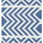 Duri Modern Mavi Pamuk Üstü Yün El Dokuma Kilim-110x165