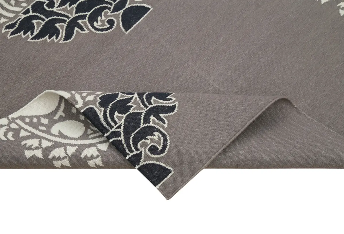 Duri Modern Beyaz Pamuk Üstü Yün El Dokuma Kilim-110x166 - Görsel 6