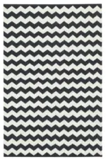 Duri Modern Siyah Pamuk Üstü Yün El Dokuma Kilim-108x162