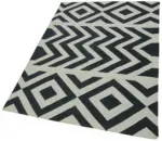 Duri Modern Siyah Pamuk Üstü Yün El Dokuma Kilim-109x163 - Görsel 3