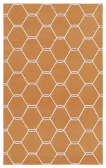 Duri Modern Turuncu Pamuk Üstü Yün El Dokuma Kilim-105x171