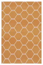 Duri Modern Turuncu Pamuk Üstü Yün El Dokuma Kilim-112x171