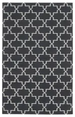 Duri Modern Siyah Pamuk Üstü Yün El Dokuma Kilim-106x169