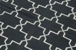 Duri Modern Siyah Pamuk Üstü Yün El Dokuma Kilim-106x169 - Görsel 5