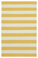 Duri Modern Sarı Pamuk Üstü Yün El Dokuma Kilim-107x168