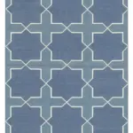 Duri Modern Beyaz Pamuk Üstü Yün El Dokuma Kilim-111x167