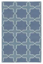 Duri Modern Beyaz Pamuk Üstü Yün El Dokuma Kilim-111x167