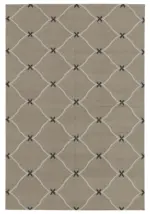 Duri Modern Gri Pamuk Üstü Yün El Dokuma Kilim-110x163