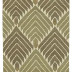 Duri Modern Yeşil Pamuk Üstü Yün El Dokuma Kilim-107x172