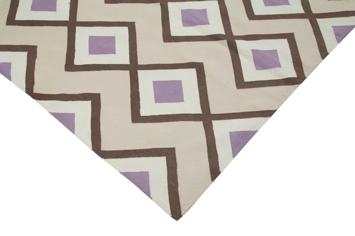 Duri Modern Bej Pamuk Üstü Yün El Dokuma Kilim-250x307 - Görsel 4