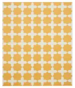 Duri Modern Sarı Pamuk Üstü Yün El Dokuma Kilim-252x300