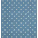 Duri Modern Mavi Pamuk Üstü Yün El Dokuma Kilim-247x300