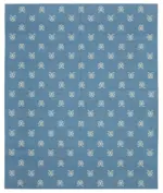 Duri Modern Mavi Pamuk Üstü Yün El Dokuma Kilim-247x300