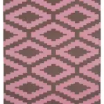 Duri Modern Pembe Pamuk Üstü Yün El Dokuma Kilim-245x300