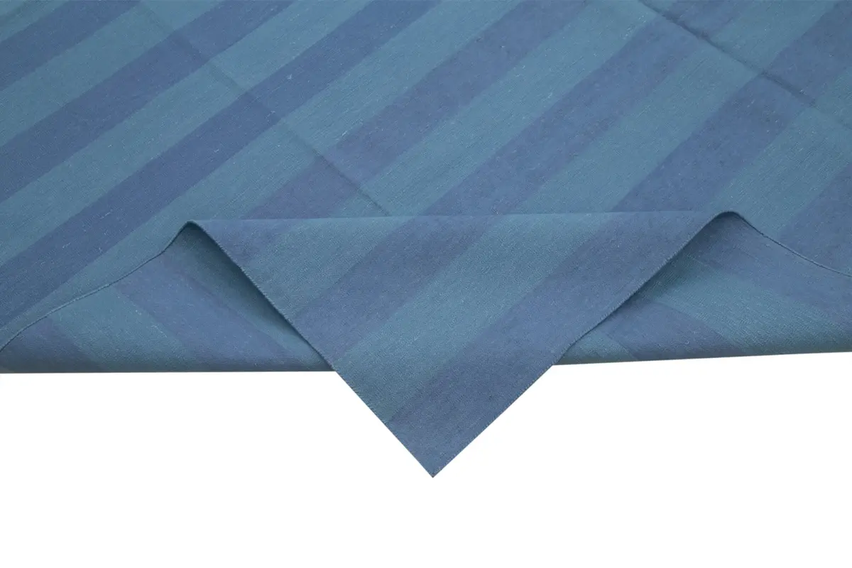 Duri Modern Mavi Pamuk Üstü Yün El Dokuma Kilim-242x306 - Görsel 6