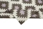 Duri Modern Kahverengi Pamuk Üstü Yün El Dokuma Kilim-246x296 - Görsel 6