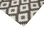 Duri Modern Kahverengi Pamuk Üstü Yün El Dokuma Kilim-253x303 - Görsel 4