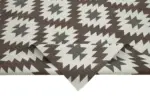Duri Modern Kahverengi Pamuk Üstü Yün El Dokuma Kilim-253x303 - Görsel 6
