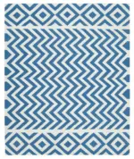 Duri Modern Mavi Pamuk Üstü Yün El Dokuma Kilim-242x297