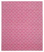 Duri Modern Pembe Pamuk Üstü Yün El Dokuma Kilim-247x297